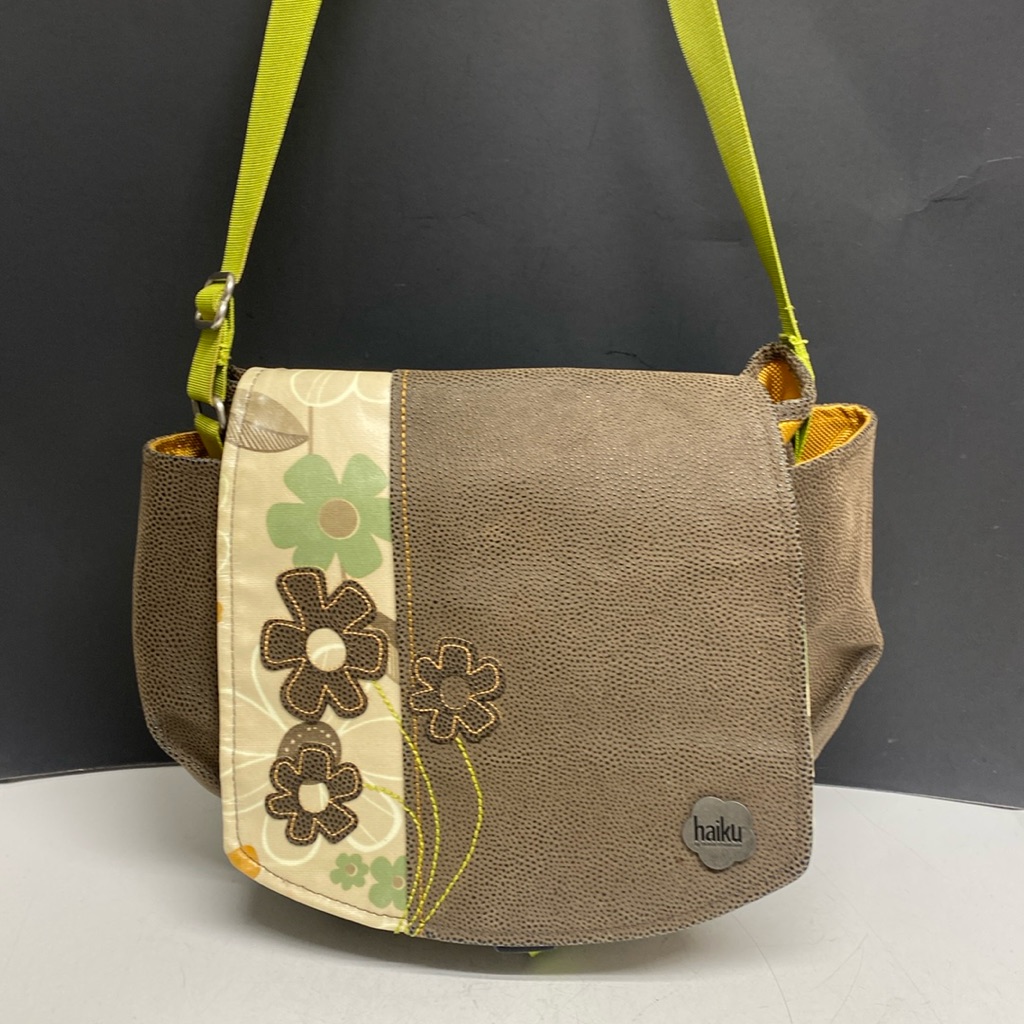 Haiku Crossbody Messenger Bag Brown Pebbled Purse